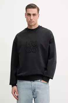 Хлопковая толстовка Hugo, черный