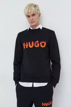 Хлопковая толстовка Hugo, черный