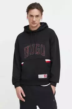 Хлопковая толстовка Hugo, черный
