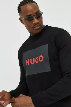 Хлопковая толстовка Hugo, черный