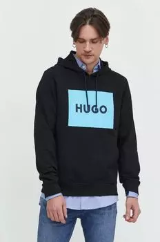 Хлопковая толстовка Hugo, черный