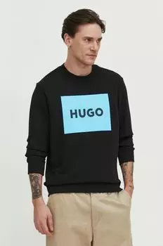 Хлопковая толстовка Hugo, черный