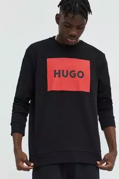 Хлопковая толстовка Hugo, черный