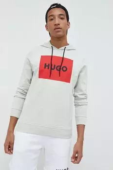 Хлопковая толстовка Hugo, зеленый