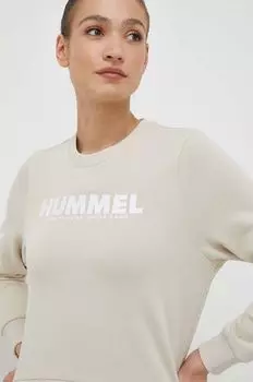 Хлопковая толстовка Hummel, бежевый