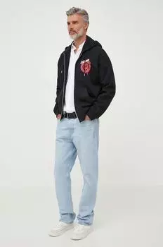 Хлопковая толстовка Just Cavalli, черный