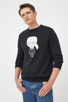 Хлопковая толстовка Karl Lagerfeld, черный