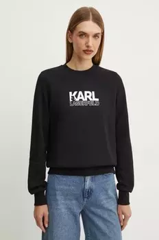 Хлопковая толстовка Karl Lagerfeld, черный