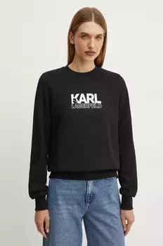 Хлопковая толстовка Karl Lagerfeld, черный