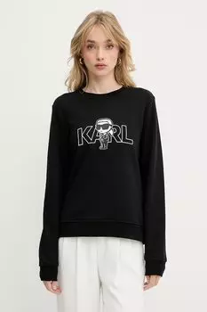 Хлопковая толстовка Karl Lagerfeld, черный
