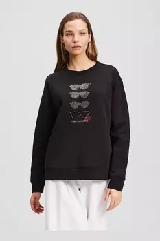 Хлопковая толстовка Karl Lagerfeld, черный