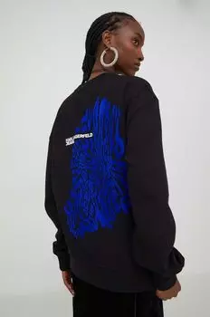 Хлопковая толстовка Karl Lagerfeld Jeans, черный