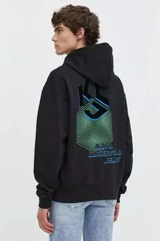 Хлопковая толстовка Karl Lagerfeld Jeans, черный