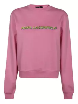 Хлопковая толстовка Karl Lagerfeld, розовый