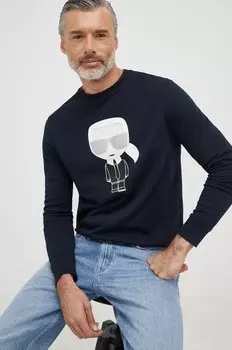 Хлопковая толстовка Karl Lagerfeld, темно-синий