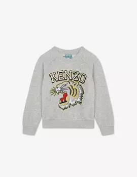 Хлопковая толстовка Kenzo, серый