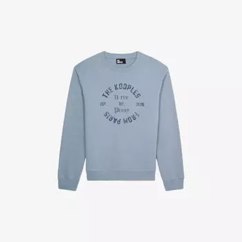 Хлопковая толстовка классического кроя с принтом со слоганом The Kooples, синий