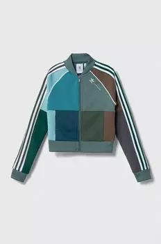 Хлопковая толстовка Ksenia Schnaider adidas Originals, бирюзовый