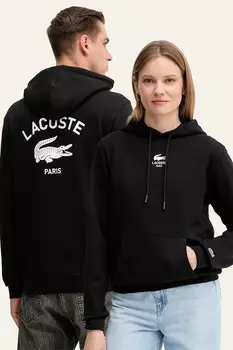 Хлопковая толстовка Lacoste, черный