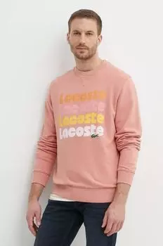Хлопковая толстовка Lacoste, розовый