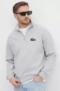 Хлопковая толстовка Lacoste, серый
