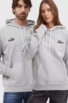 Хлопковая толстовка Lacoste, серый