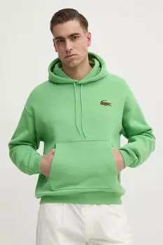 Хлопковая толстовка Lacoste, зеленый
