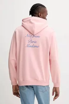 Хлопковая толстовка Le Hoodie с надписью Cursive Drle De Monsieur, розовый