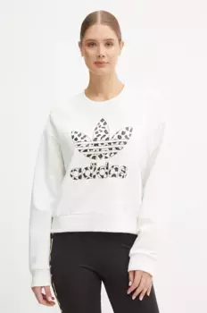 Хлопковая толстовка Leopard Sweat adidas Originals, белый