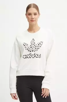 Хлопковая толстовка Leopard Sweat Adidas Originals, белый