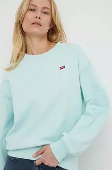 Хлопковая толстовка Levi's, бирюзовый