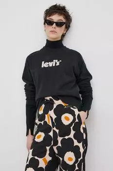 Хлопковая толстовка Levi's, черный