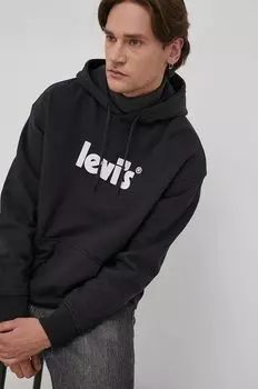 Хлопковая толстовка Levi's, черный