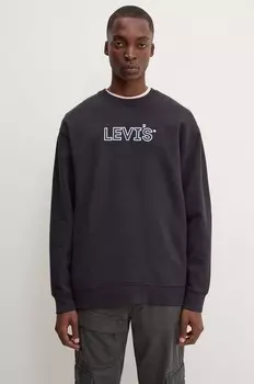 Хлопковая толстовка Levi's, черный