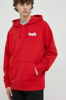 Хлопковая толстовка Levi's, красный