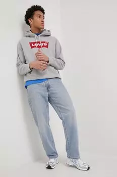 Хлопковая толстовка Levi's, серый