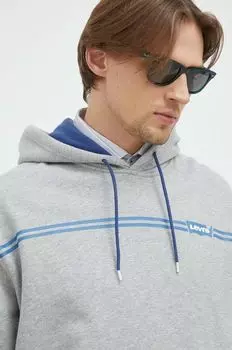 Хлопковая толстовка Levi's, серый