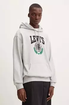 Хлопковая толстовка Levi's, серый