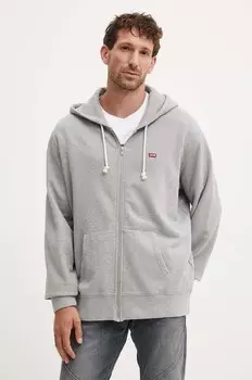 Хлопковая толстовка Levi's, серый
