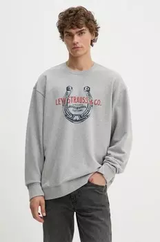 Хлопковая толстовка Levi's, серый