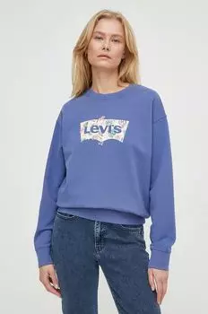 Хлопковая толстовка Levi's, синий