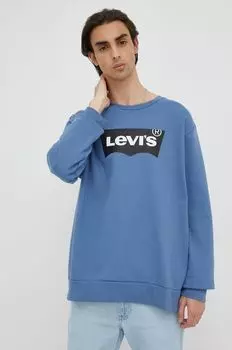 Хлопковая толстовка Levi's, синий
