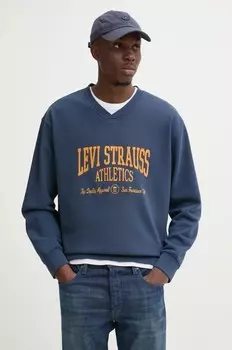 Хлопковая толстовка Levi's, темно-синий