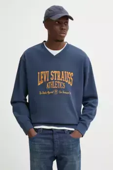 Хлопковая толстовка Levi's, темно-синий