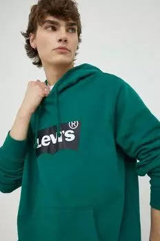 Хлопковая толстовка Levi's, зеленый