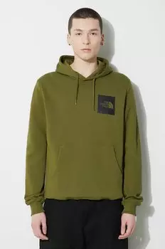 Хлопковая толстовка M Fine Hoodie The North Face, зеленый
