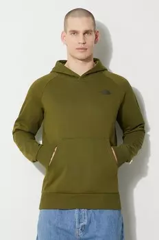 Хлопковая толстовка M Raglan Redbox Hoodie The North Face, зеленый