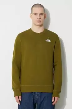 Хлопковая толстовка M Simple Dome Crew The North Face, зеленый