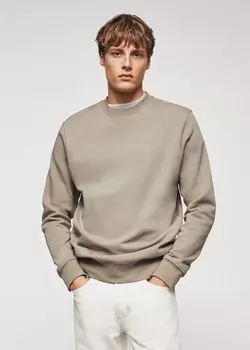 Хлопковая толстовка MANGO, коричневый