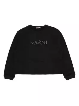 Хлопковая толстовка Marni Kids, черный